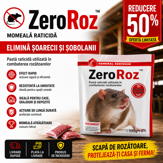 Momeală Soareci/Sobolani profesională sub formă de pastă - ZeroRoz™