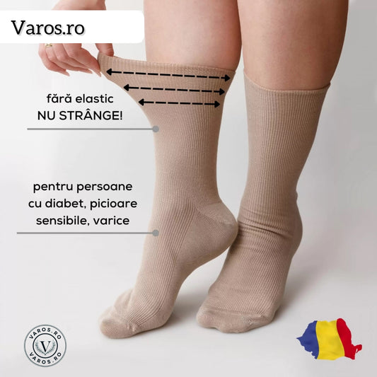 Sosete medicinale din Bumbac 100%, fără cusături, fără elastic